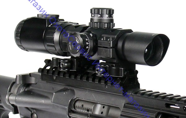 Прицел LEAPERS Accushot Tactical 1-4.5X28, 30мм, сетка Circle Dot, подсветка, кольца, SCP3-145IECDQ