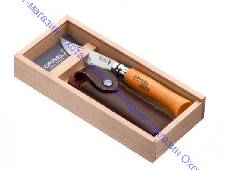 Нож Opinel серии Tradition №08, клинок 8,5см, углеродистая сталь, рукоять-бук, чехол, футляр, 000815