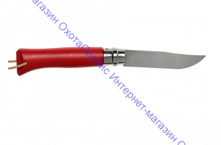 Нож Opinel серии Tradition Trekking №06, клинок 7см, нерж.сталь, рукоять-граб, цвет клубничный, темляк, 002201